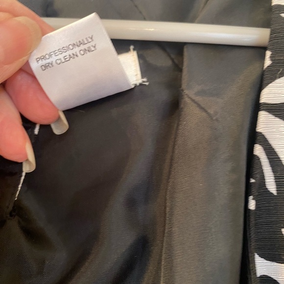 100% Silk Cocktail Dress 8 | Fit & Flare Black & Silver Glam Moment Elegant - Picture 6 of 6